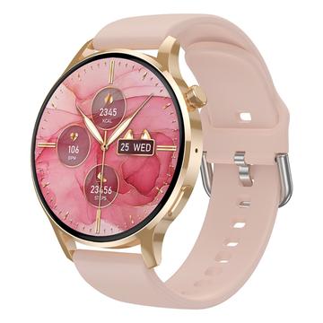 Watch3 pro 1.3" AMOLED Smart Watch with Metal Case Bluetooth Call Women Health Bracelet with Heart Rate Monitoring - Gold