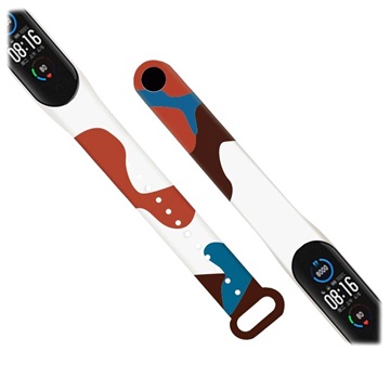 Xiaomi Mi Band 5/6 Soft Silicone Strap - Brown Camouflage