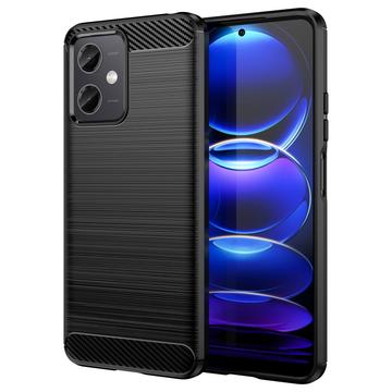 Xiaomi Redmi Note 12/Poco X5 Brushed TPU Case - Carbon Fiber - Black