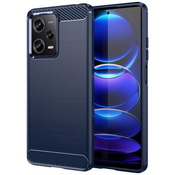 Xiaomi Redmi Note 12 Pro Brushed TPU Case - Carbon Fiber - Blue