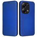 Xiaomi Redmi Note 13 Pro 4G/Poco M6 Pro Flip Case - Carbon Fiber - Blue