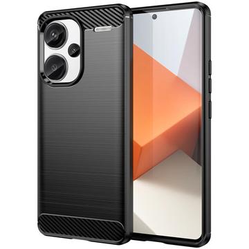 Xiaomi Redmi Note 13 Pro+ Brushed TPU Case - Carbon Fiber - Black