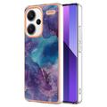 Xiaomi Redmi Note 13 Pro+ Marble Pattern Electroplated IMD TPU Case - Purple