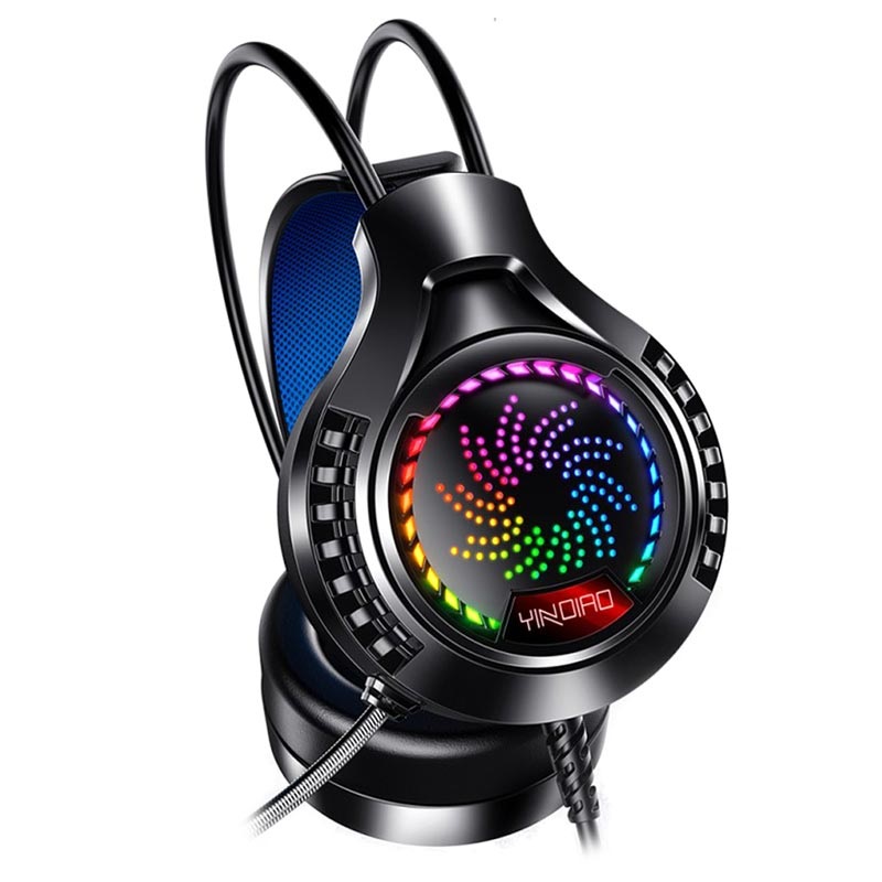 Yindaio Q7 Gaming Headphones with RGB Light USB 3.5mm combo Black