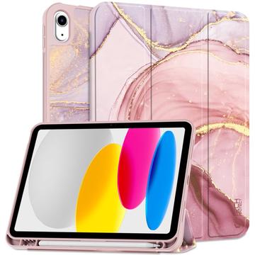 iPad (2022) Tech-Protect SmartCase Pen Tri-Fold Folio Case - Marble