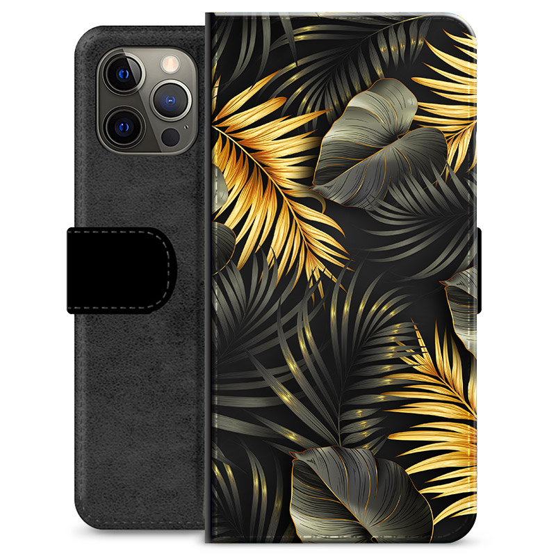 Iphone 12 Pro Max Premium Wallet Case Golden Leaves