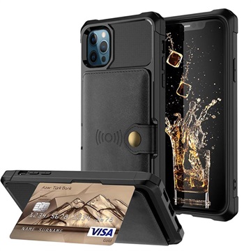 iPhone 12 Pro Max TPU Case with Card Holder - Black