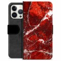 iPhone 13 Pro Premium Wallet Case - Red Marble