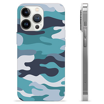 iPhone 13 Pro TPU Case - Blue Camouflage