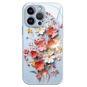 iPhone 14 Pro Flower Bouquet Hybrid Case - Blue