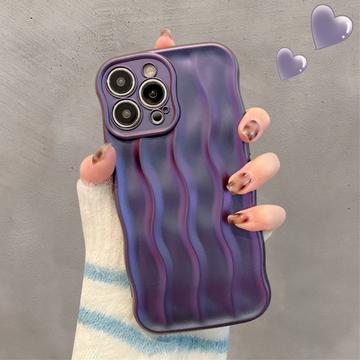 iPhone 14 Pro Max 3D Linear Wavy Case - Purple