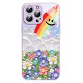 iPhone 14 Pro Smile & Rainbow Hybrid Case - Purple