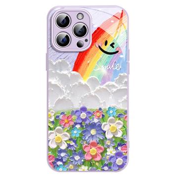 iPhone 14 Pro Smile & Rainbow Hybrid Case - Purple