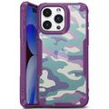 iPhone 15 Anti-Shock Hybrid Case - Camouflage - Purple