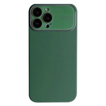 iPhone 15 Pro Liquid Silicone Case with Lens Glass Protection - Green