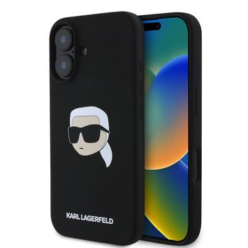 iPhone 16 Karl Lagerfeld Karl Head Liquid Silicone MagSafe Case - Black