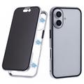 iPhone 16 Magnetic Case with Tempered Glass - Privacy - Silver