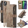 iPhone 16 Plus Caseme C30 Multifunctional Wallet Case - Brown