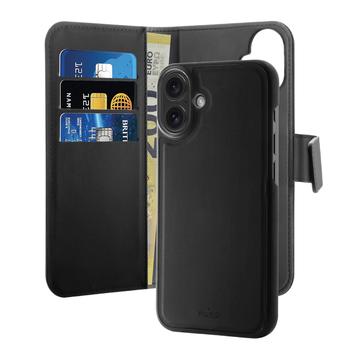 iPhone 16 Plus Puro 2-in-1 Magnetic Wallet Case - Black