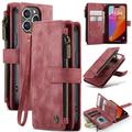 iPhone 16 Pro Caseme C30 Multifunctional Wallet Case - Red