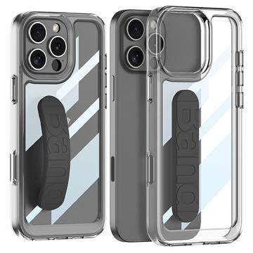 iPhone 16 Pro Max Clear Case with Silicone Hand Strap - Black