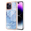 iPhone 16 Pro Max Marble Pattern Electroplated IMD TPU Case