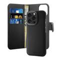 iPhone 16 Pro Max Puro 2-in-1 Magnetic Wallet Case - Black