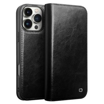 iPhone 16 Pro Qialino Classic Wallet Leather Case - Black