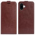 iPhone 16 Vertical Flip Case with Card Slot - Brown