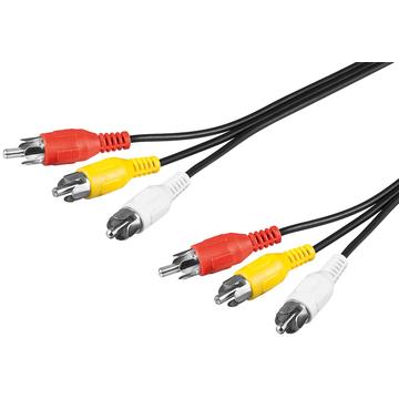 Goobay Composite Audio & Video Cable - 3x RCA Plugs - Nickel Plated - 10m