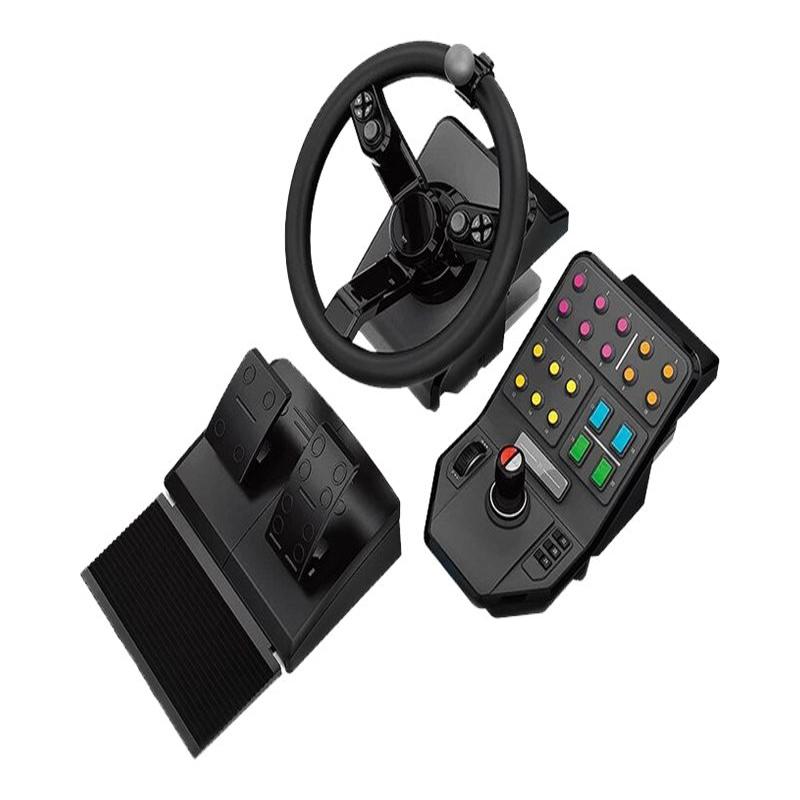 Heavy Equipment Wheel, Pedals and Side Panel Control Deck Bundle for PC
