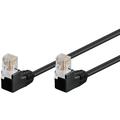 Goobay RJ45 U/UTP CAT 5e 2x 90-degree Angled Network Cable - 2m - Black